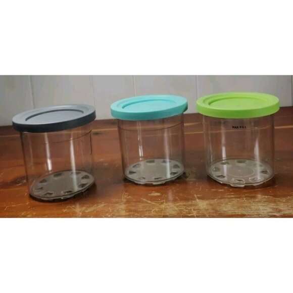 Ninja Other - Ninja CREAMi Ice Cream Maker Pints w/Lid 3-PACK Pre Owned Box Not Included